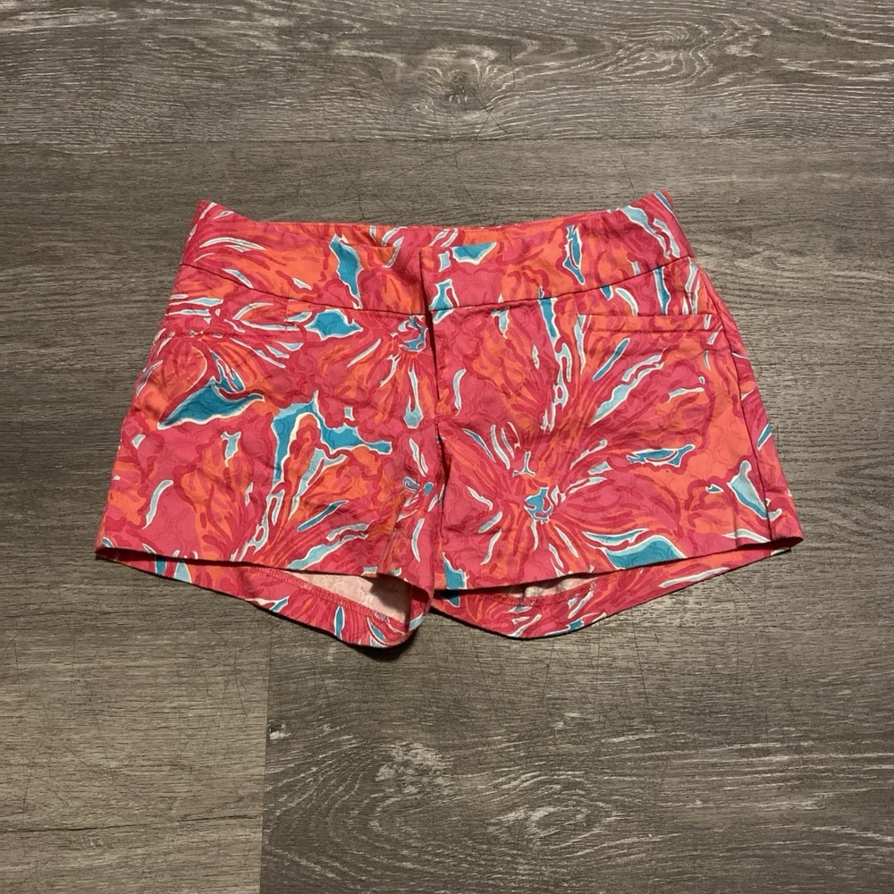 LILLY PULITZER SEA BLUE FLIRTY SEA "ELLIE" SHORTS RETIRED PRINT SIZE 00 - Picture 1 of 15